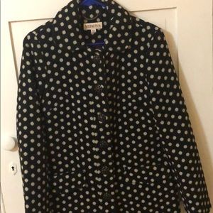 Polka dot coat  with broach buttons size M